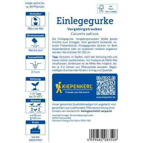 Saatgut Einlegegurken "Vorgebirgstrauben"