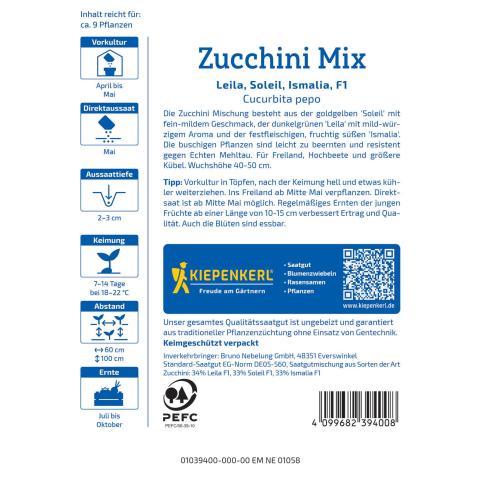 Zucchini-Mix: Leila, Soleil, Ismalia