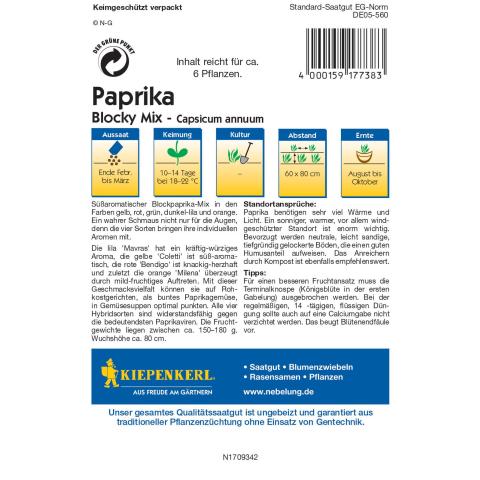 Paprika "Blocky Mix" Saatgut