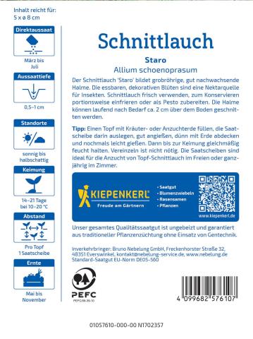 Schnittlauch "Staro" (Saatpads)